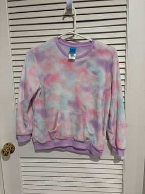Sleep On It Pastel Tie-Dye Crew Neck Sweater and pants in Pink, Purple, Mint